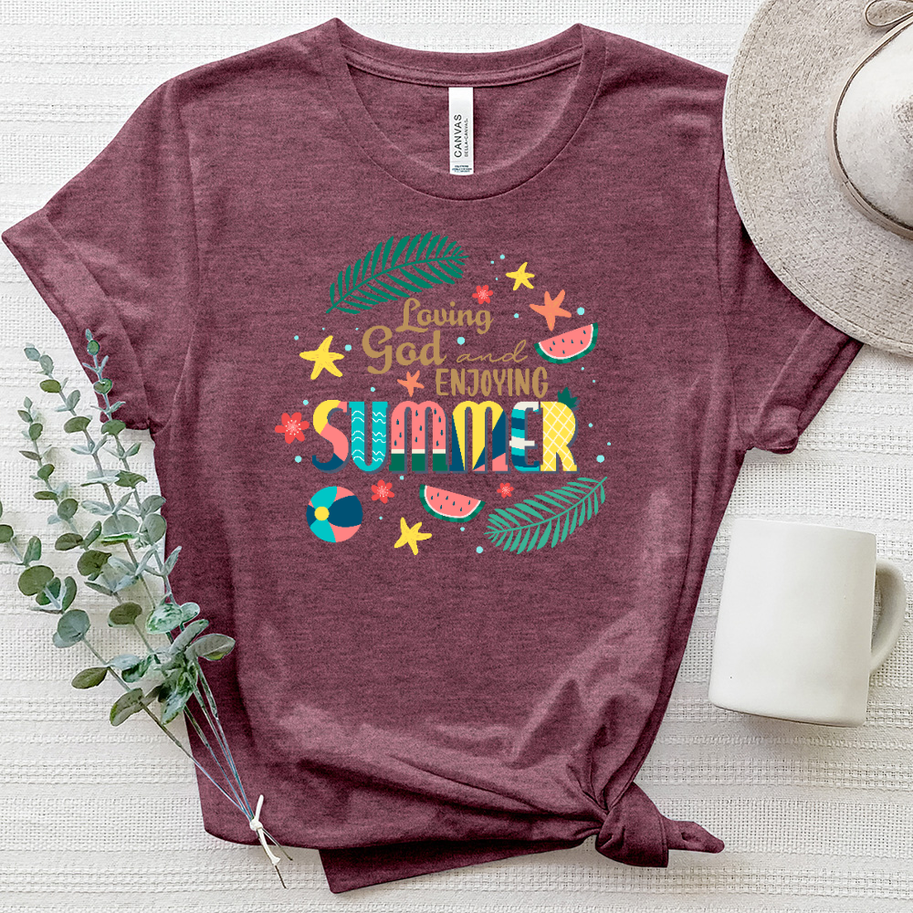 Loving God And Enjoying Summer Heathered Tee