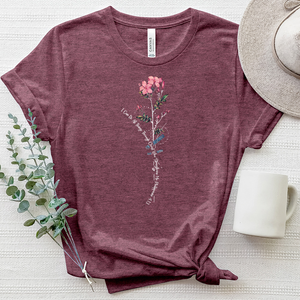 Philippians 4:13 Flower Heathered Tee