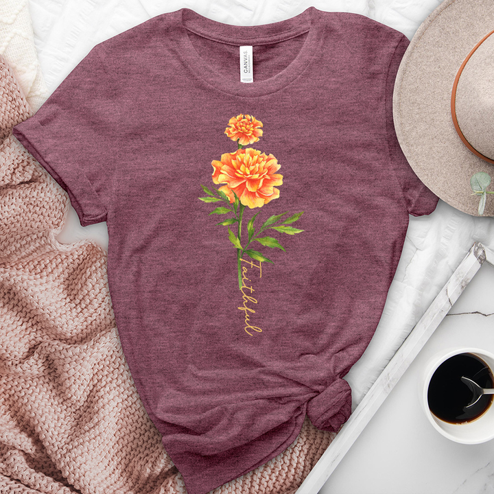 Faithful Flower Heathered Tee