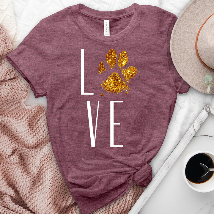 Love paw print heathered tee