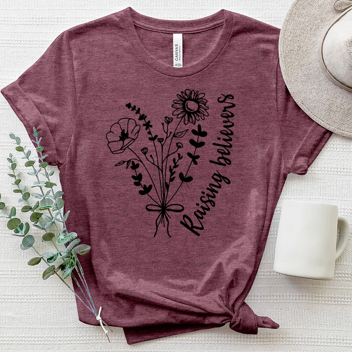 Raising Believers Flowers Heathered Tee