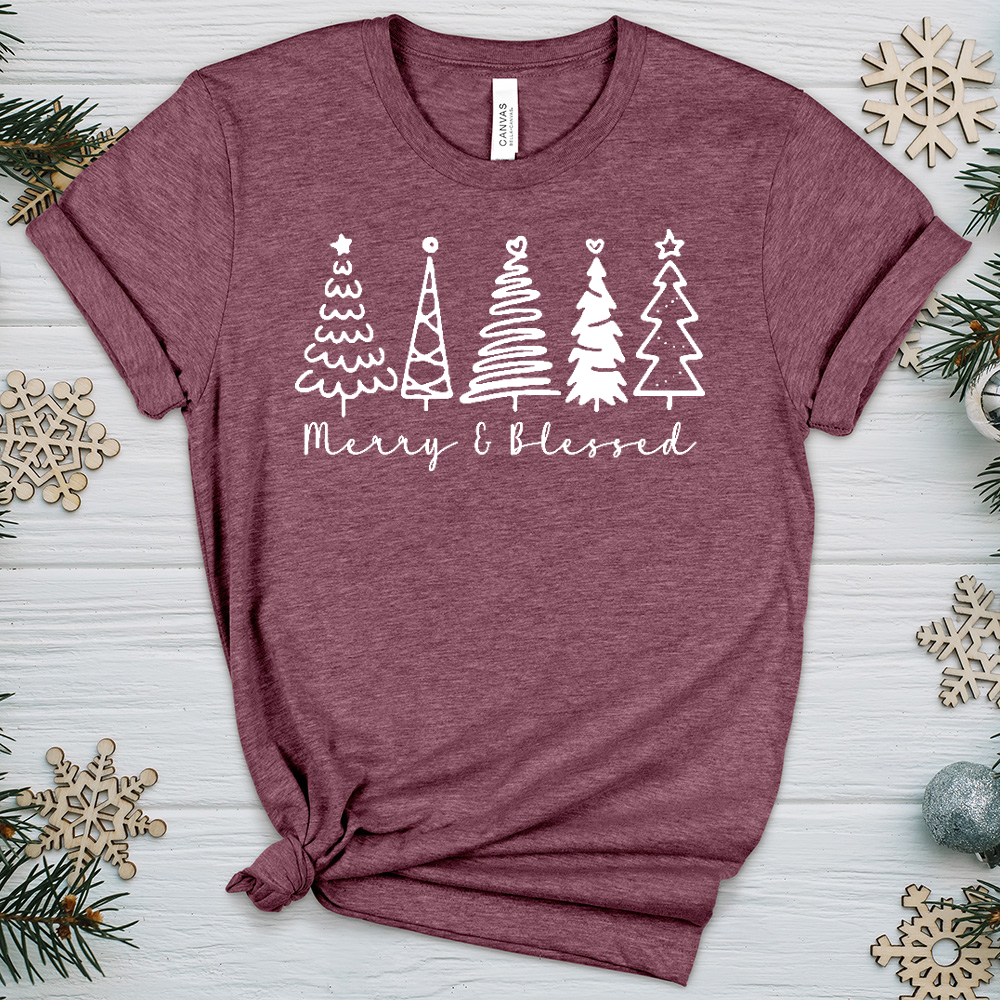 Little Merry Trees Heathered Tee