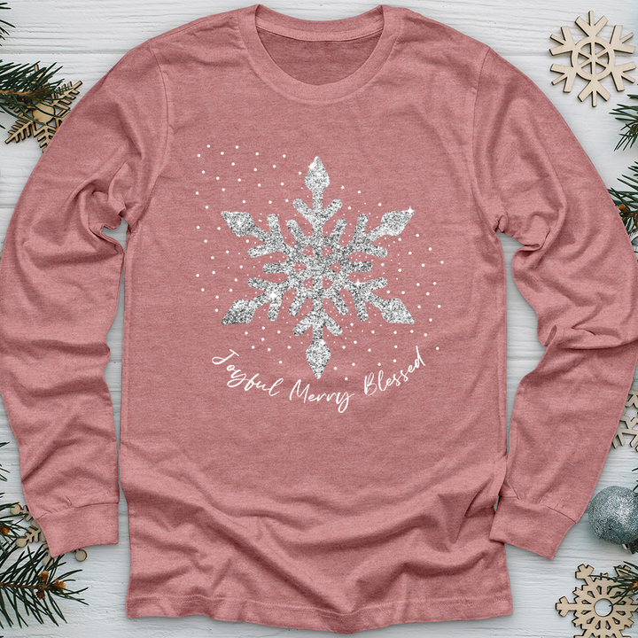 Snowflake Silver Giliters Long Sleeve Tee