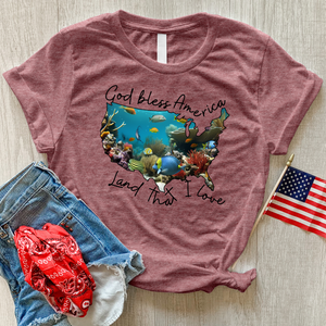 Coral Reef America Heathered Tee