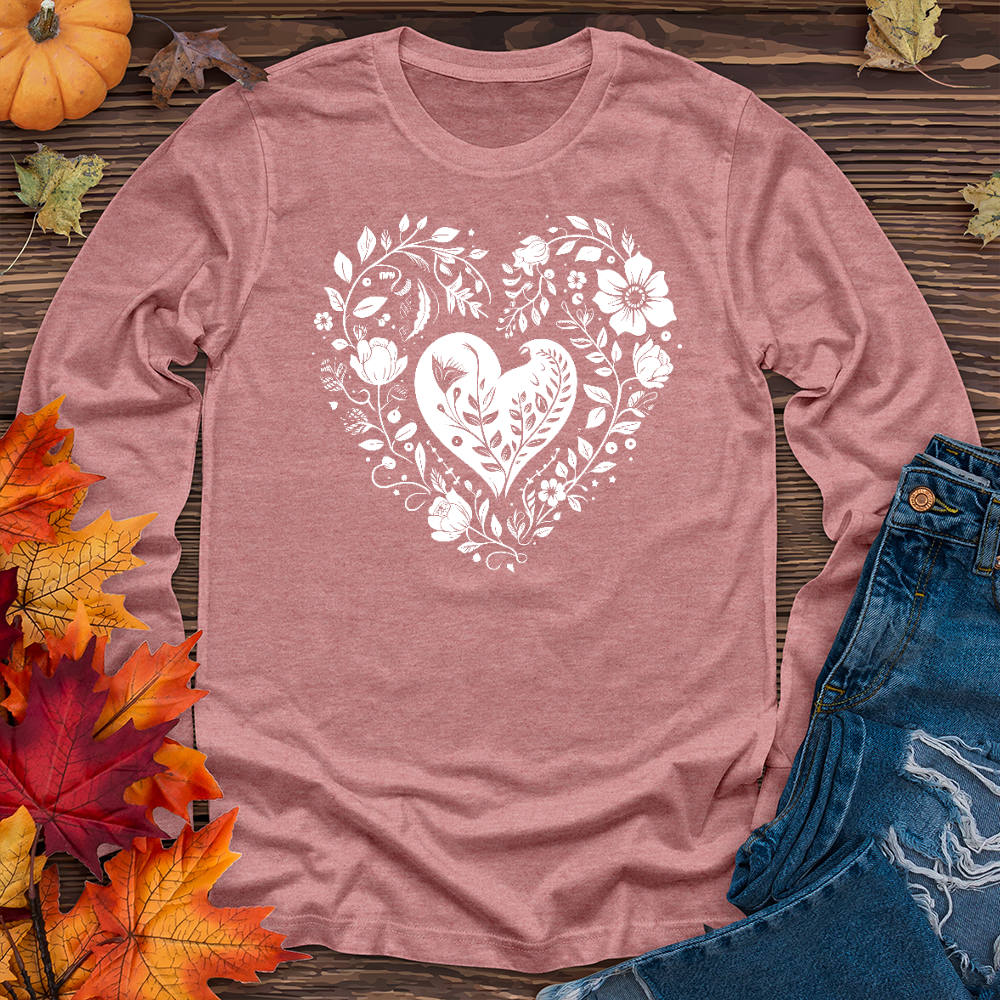 A simple floral heart 01 Long Sleeve Tee