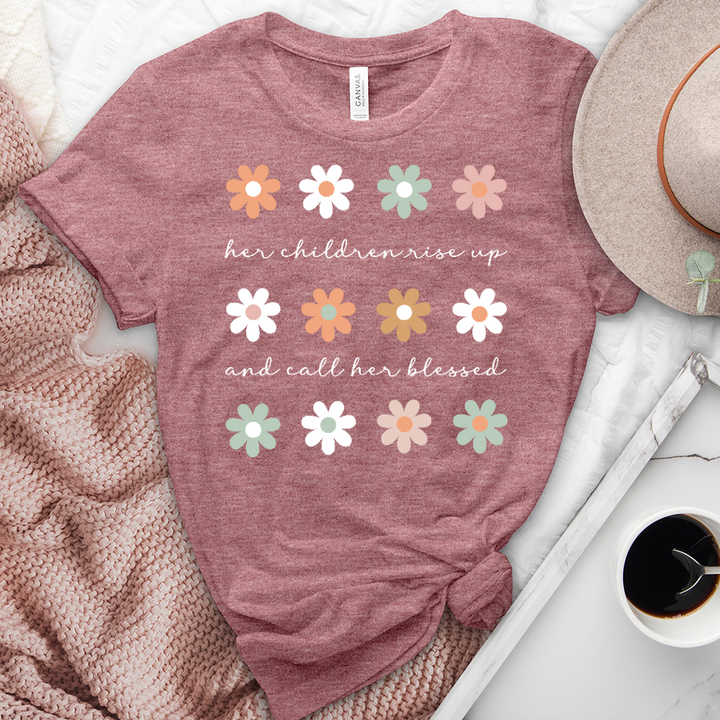 Her Children Boho Flowers Heathered Tee