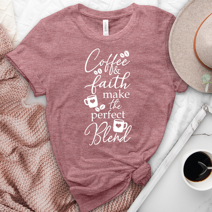 Coffee And Faith Blend Heathered Tee