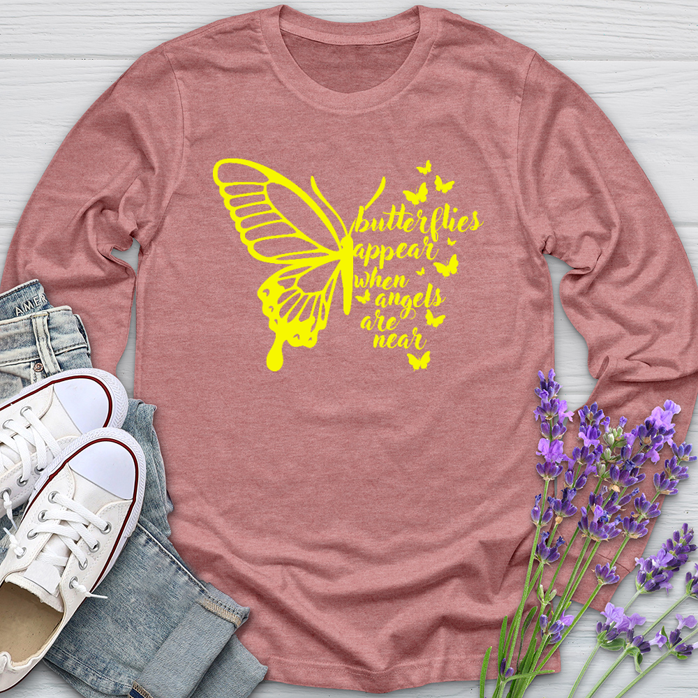 Butterflies Appear Yellow Long Sleeve Tee