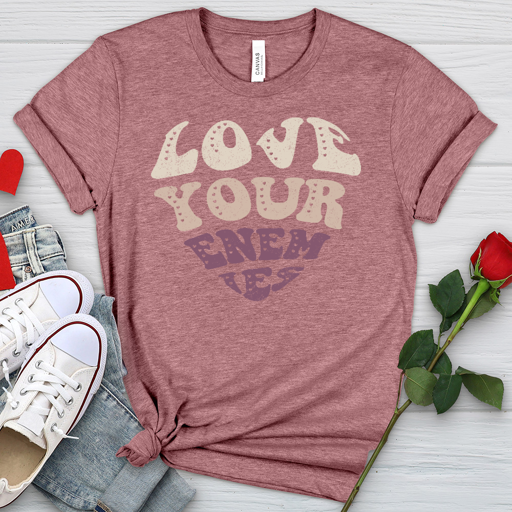 Love Your Enemies Retro Heathered Tee