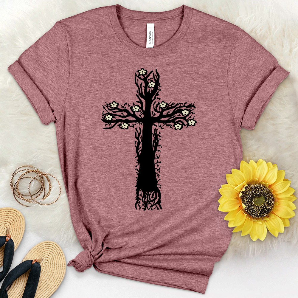 Branches Cross Heathered Tee