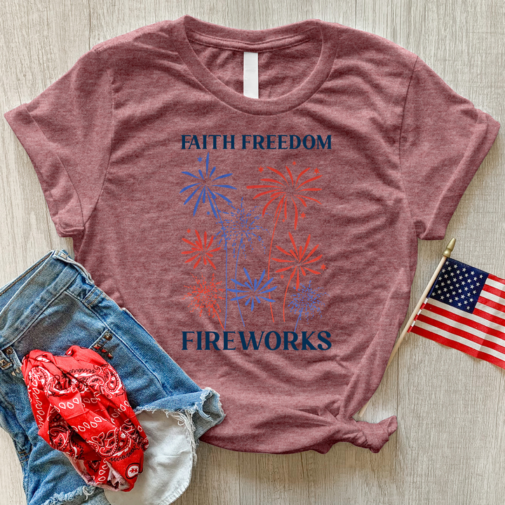 Faith & Fireworks Garden Heathered Tee