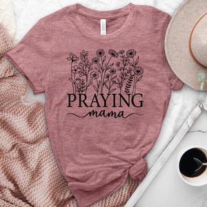 Praying Mama Flowers Heathered Tee