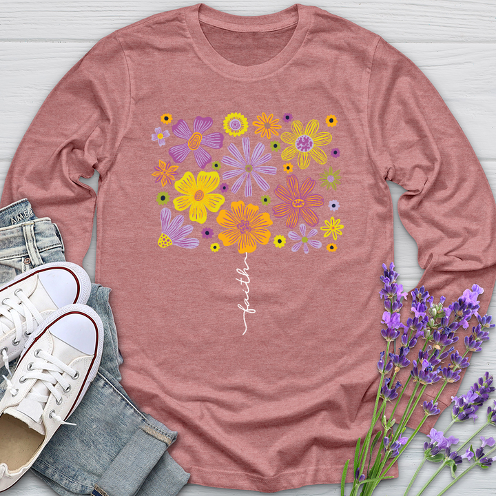 Faith Flower Set Long Sleeve Tee