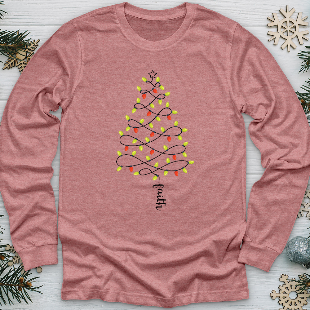 Faith Christmas Lights Long Sleeve Tee