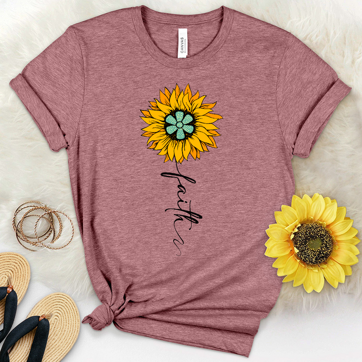 Faith Star Sunflower Heathered Tee