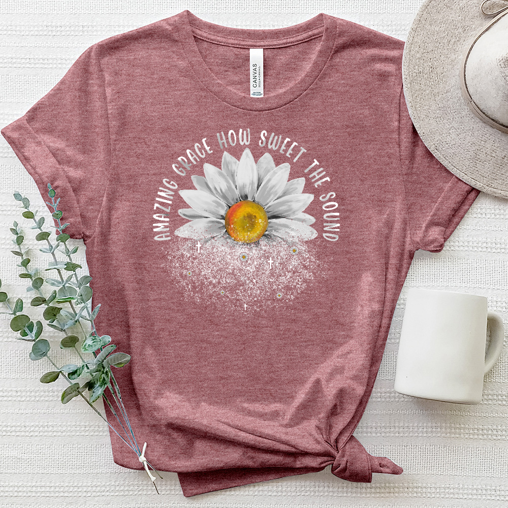 Amazing Grace Sunflower Heathered Tee