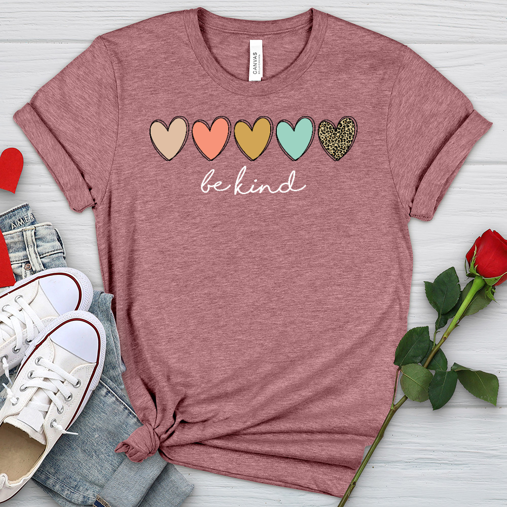 Be Kind Hearts Heathered Tee