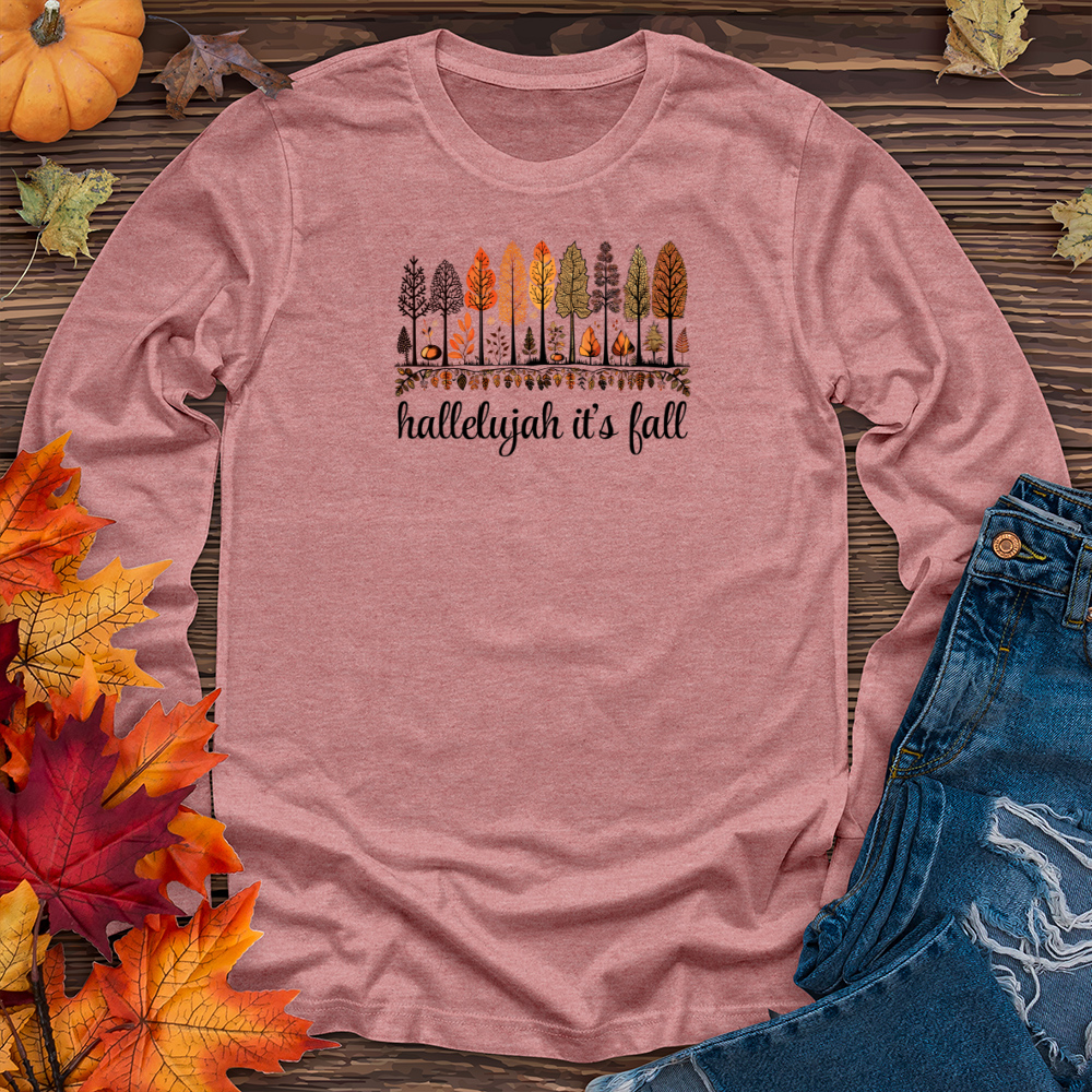 Enchanted Woodland Fall Icons Long Sleeve Tee