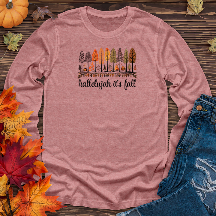 Enchanted Woodland Fall Icons Long Sleeve Tee