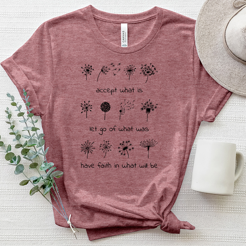 Accept What Is Dandelion Heathered Tee