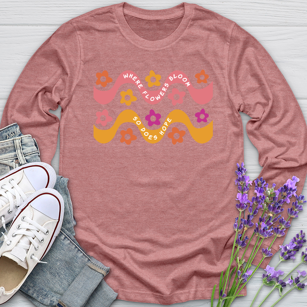 Where Flowers Bloom Daisy Pattern Long Sleeve Tee