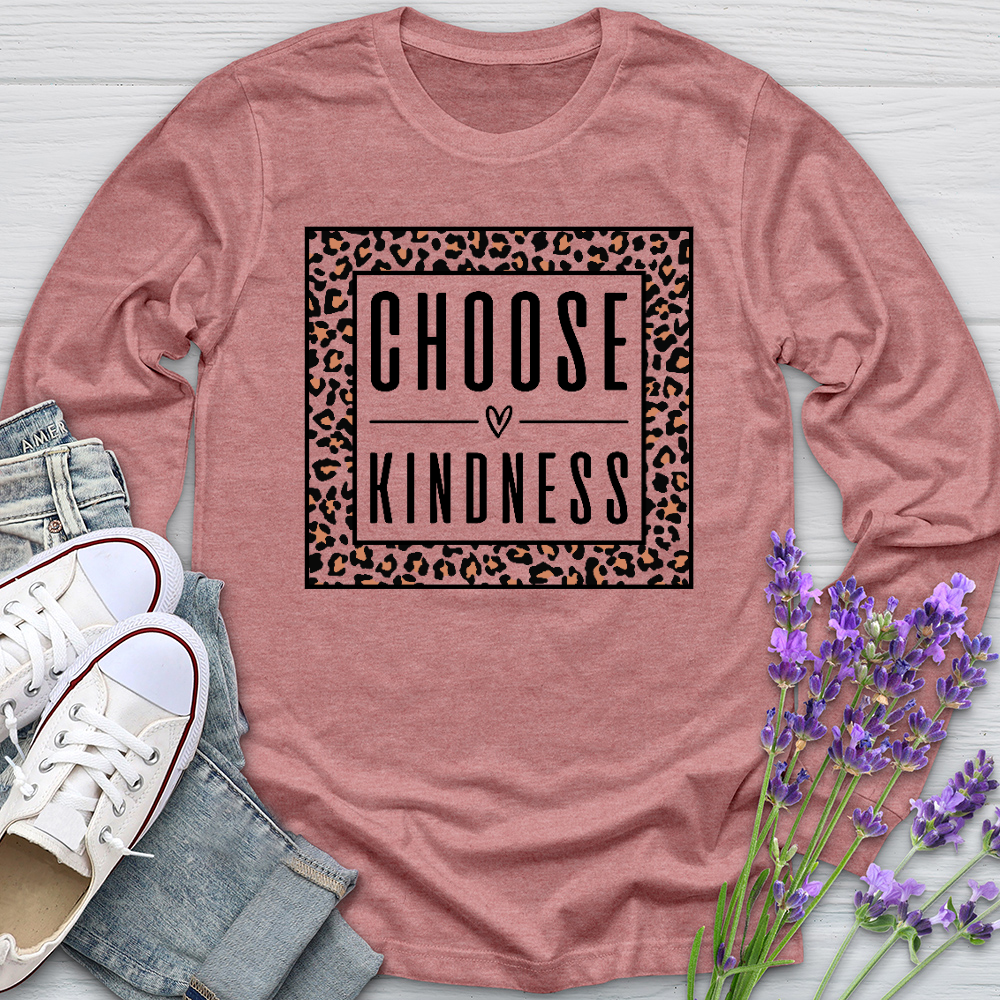 Choose Kindness Leopard Long Sleeve Tee