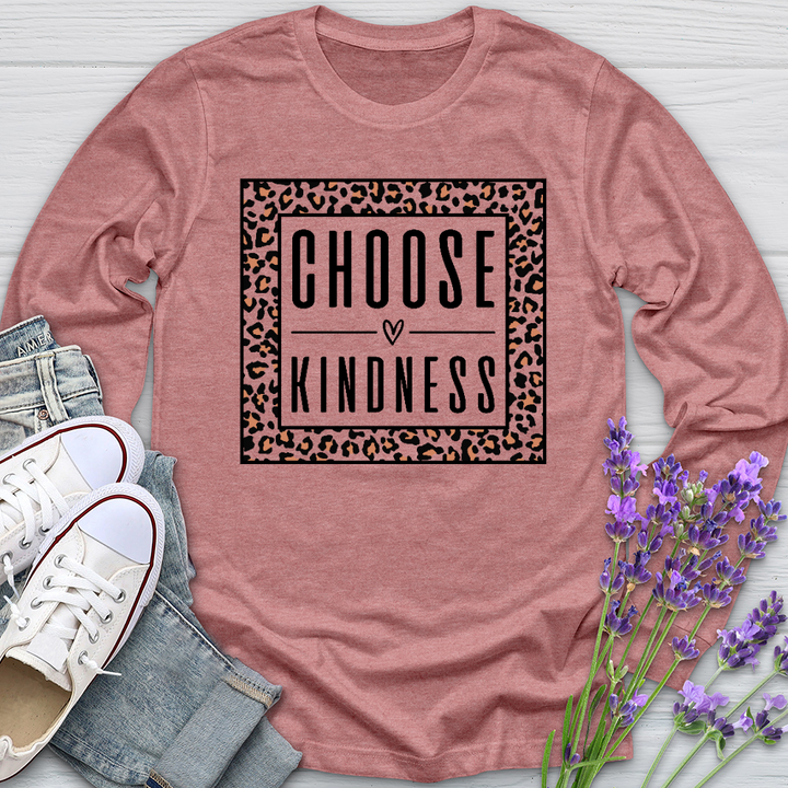 Choose Kindness Leopard Long Sleeve Tee