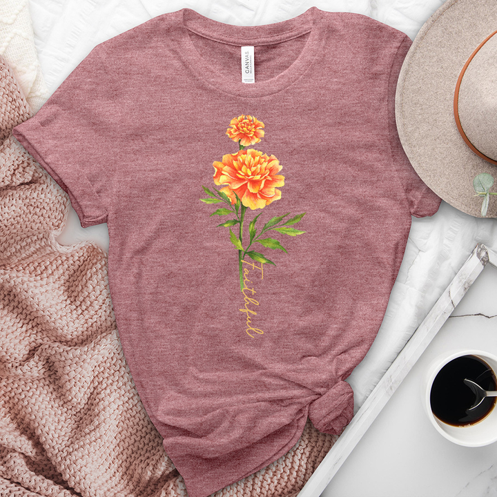 Faithful Flower Heathered Tee