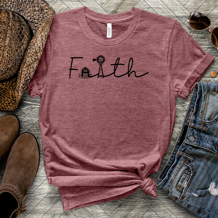 Faith On The Farm Heathered Tee