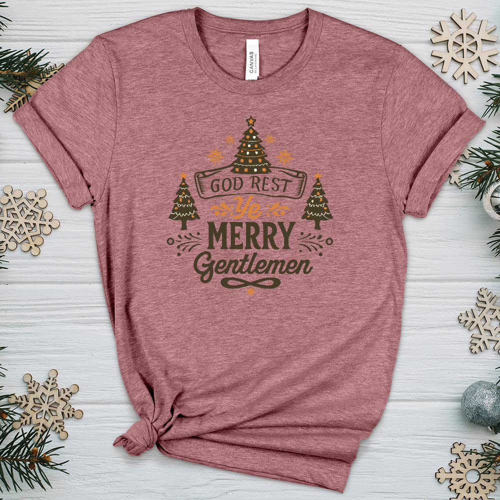 God Rest Ye Merry Gentlemen Heathered Tee