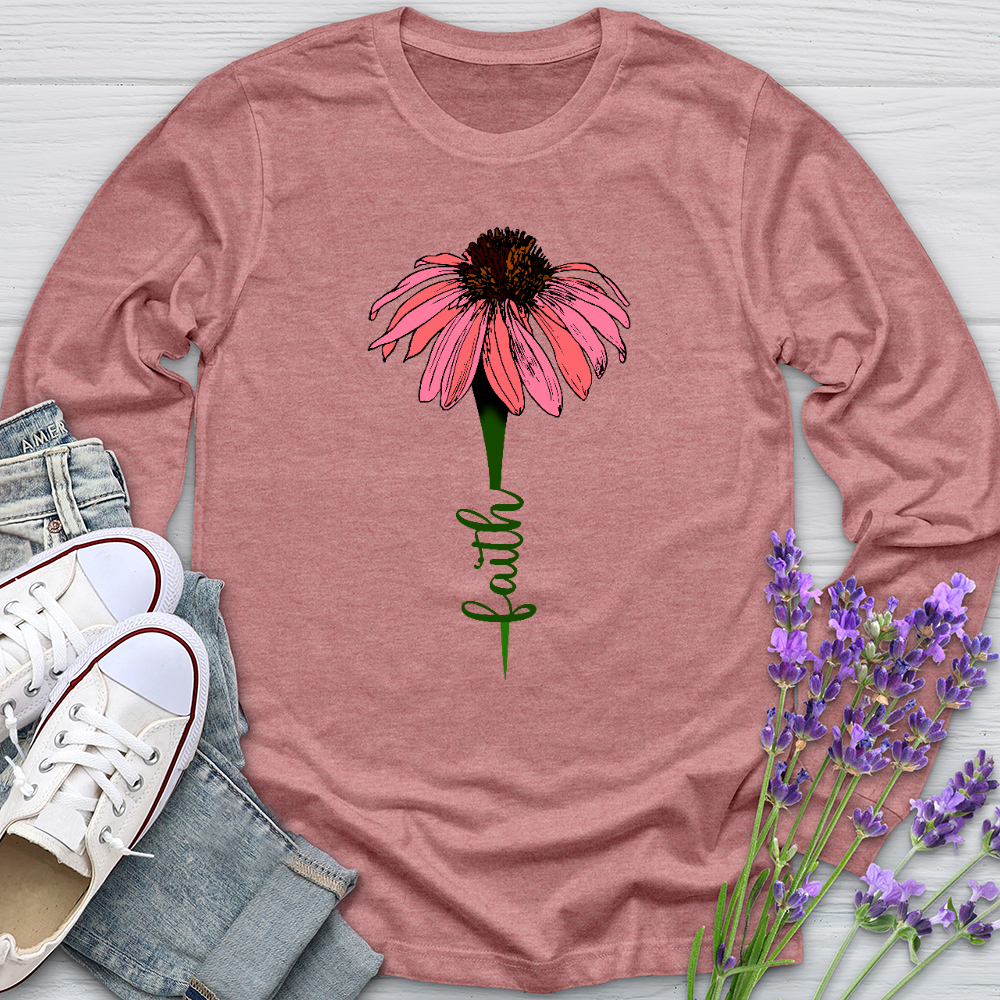 Faith Daisy Mandala Long Sleeve Tee