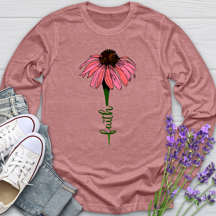 Faith Daisy Mandala Long Sleeve Tee