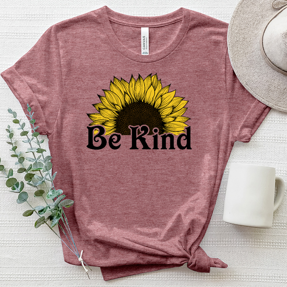 Be Kind Half Flower Heathered Tee