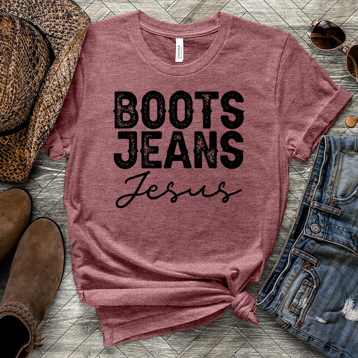 Boots Jeans Jesus Heathered Tee