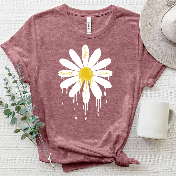 Daisy Drip Heathered Tee