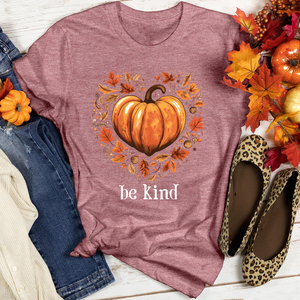 Retro Autumn Spice Heart Heathered Tee