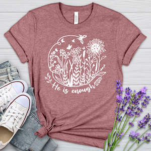 He Is Enough Heathered Tee