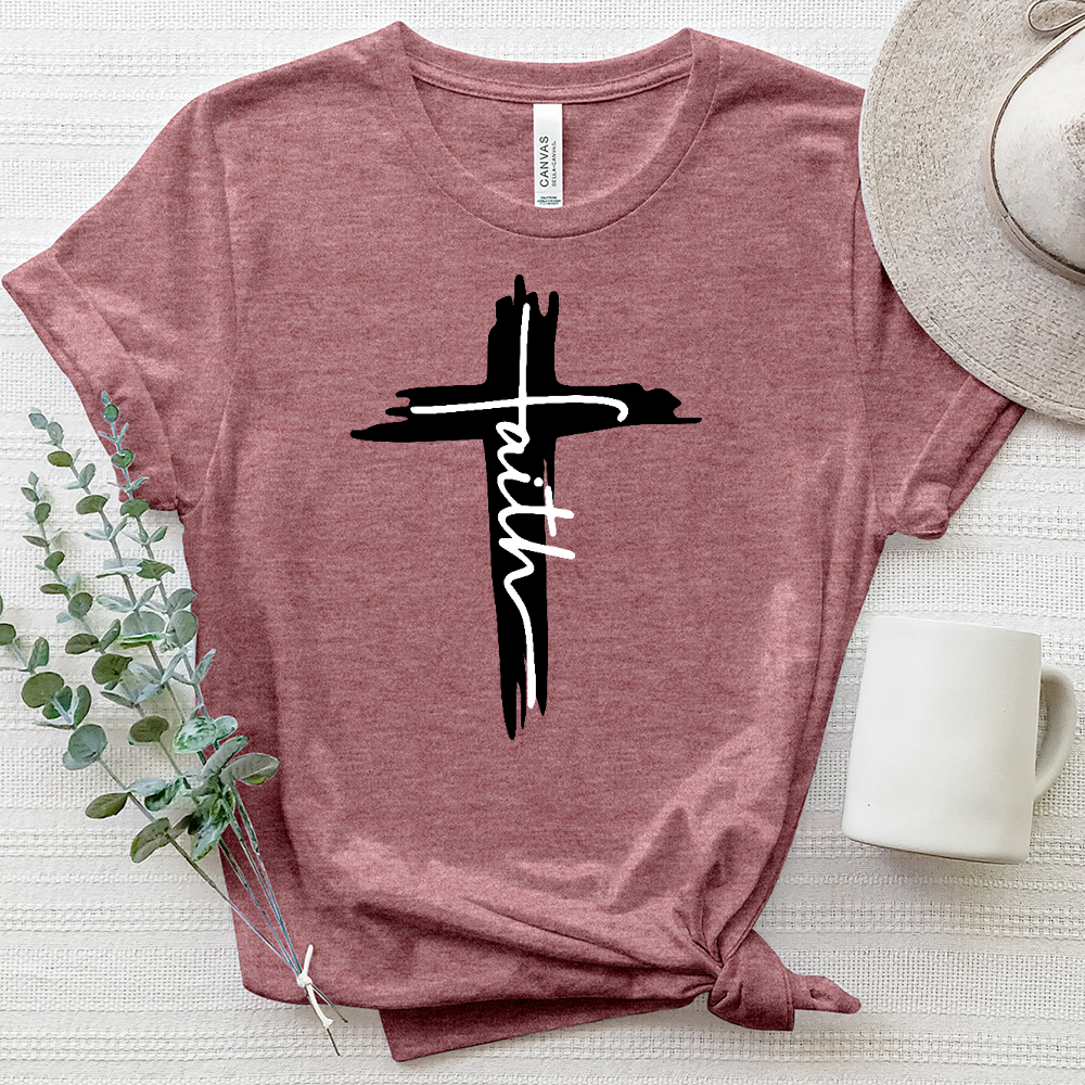 Faith Cross Heathered Tee