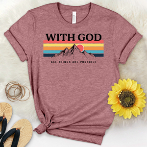 With God Mountains Heathered Tee