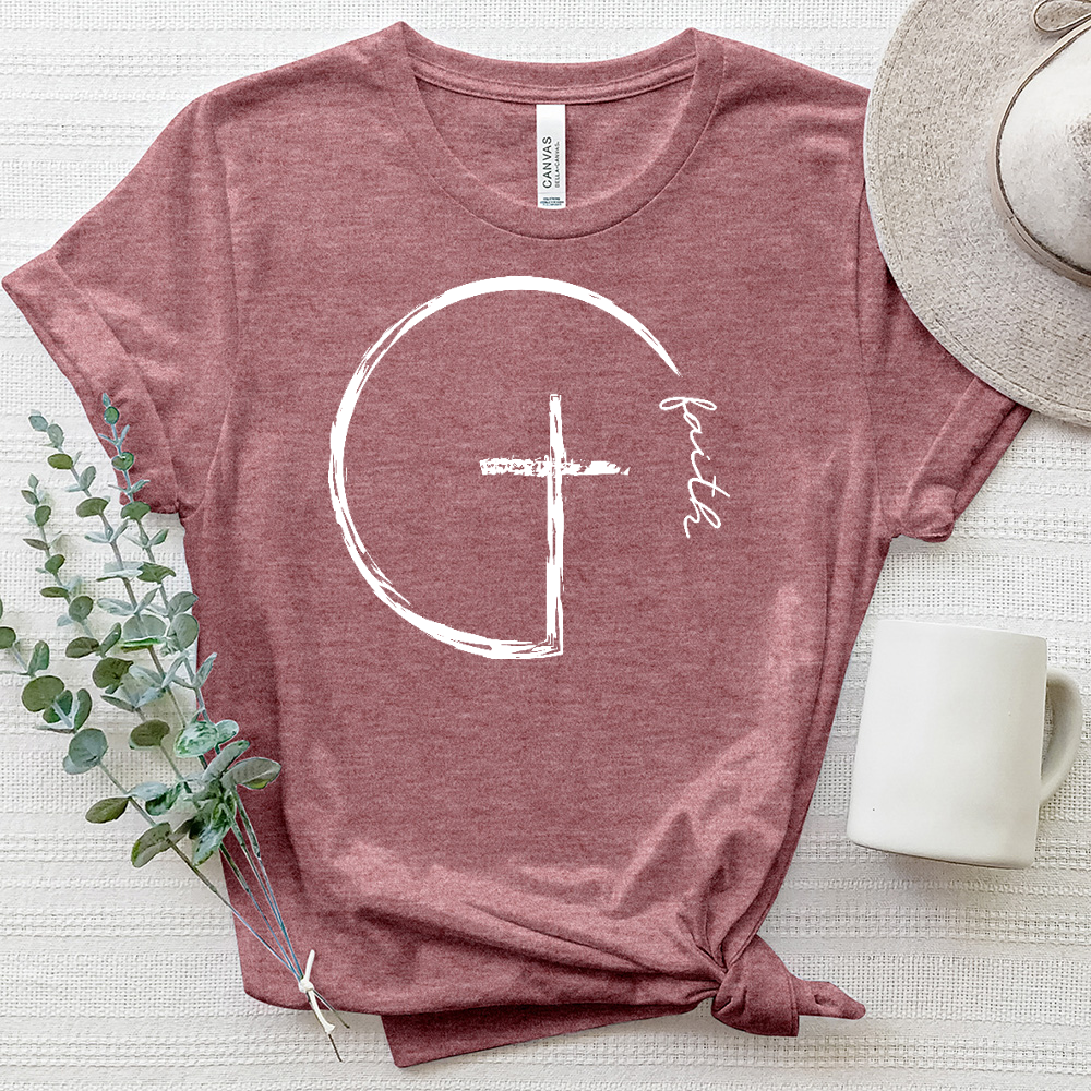 Faith Cross Circle Heathered Tee