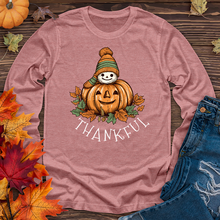 Thankful Happy Pumpkins Long Sleeve Tee