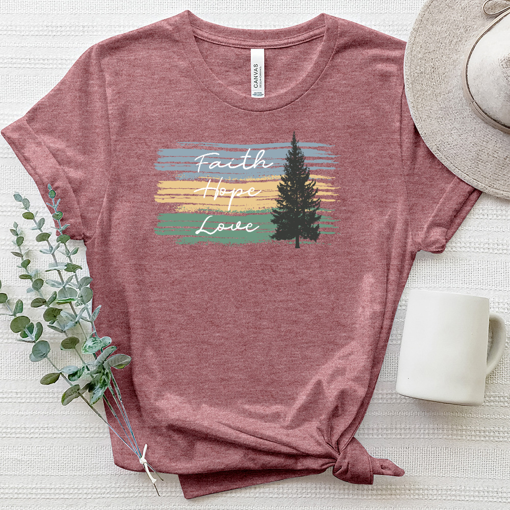 Faith Hope Love Watercolor Heathered Tee