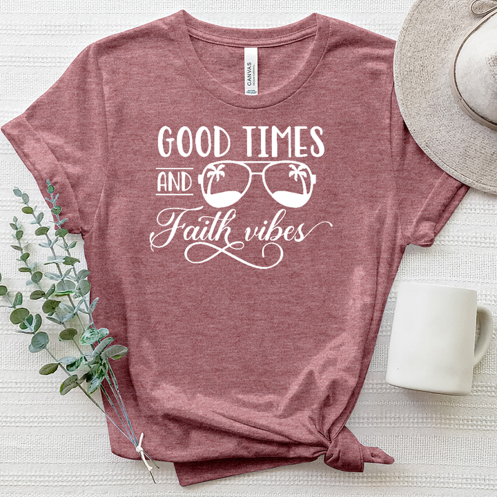 Good Vibes and Faith Vibes Heathered Tee