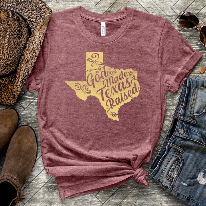 God Made Texas Raised Heathered Tee