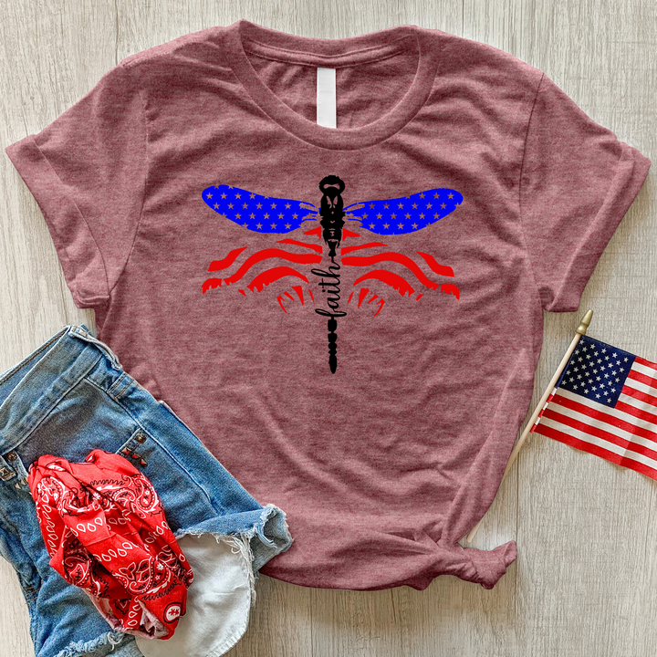 American Faith Dragonfly Heathered Tee