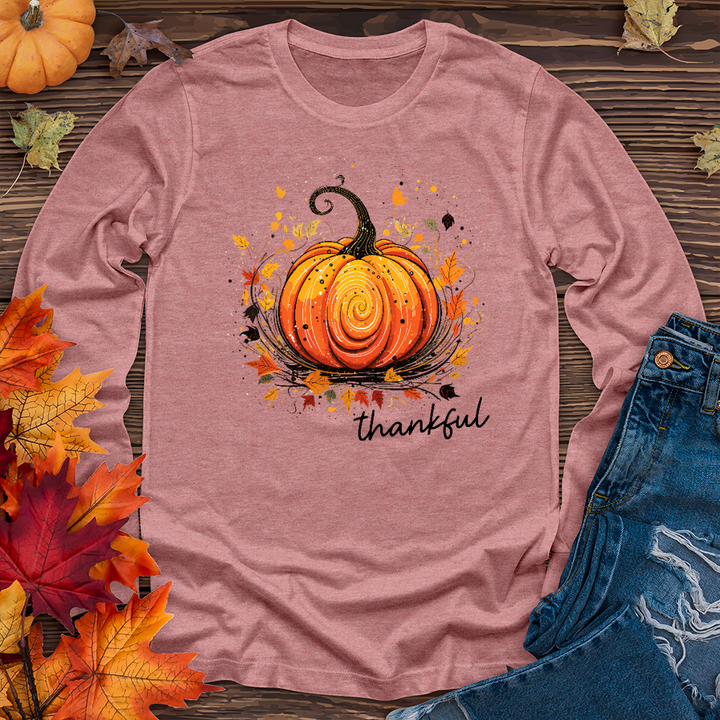 Thankful Pumpkin Swirl Long Sleeve Tee