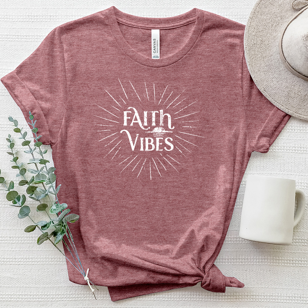 Faith Vibes Sparkle Heathered Tee