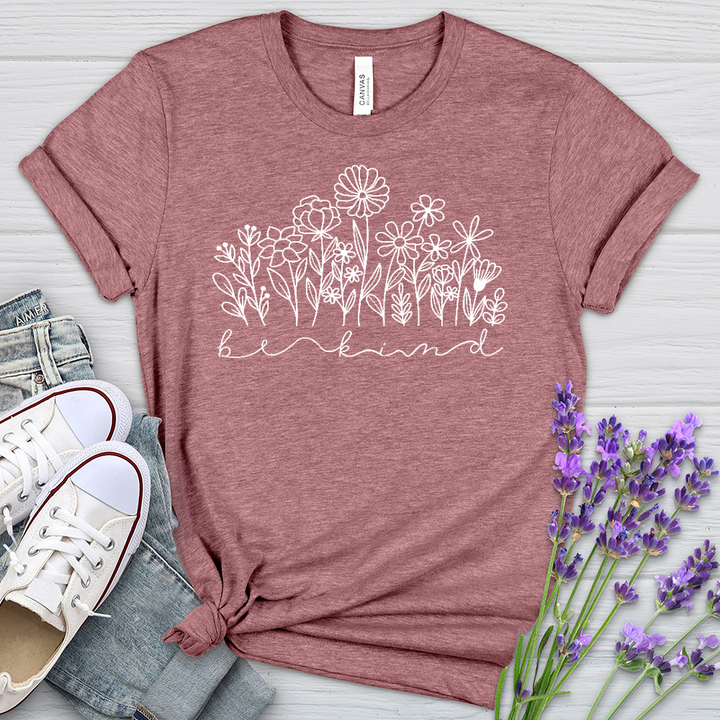 Be Kind Garden Flowers Heathered Tee