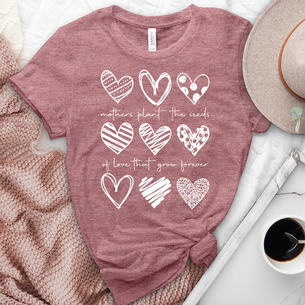 Mothers Plant Hearts Heathered Tee