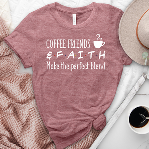 Coffee Friends & Faith Heathered Tee